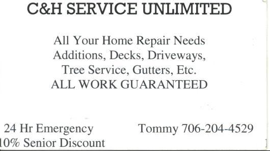 C&H Service Unlimited - Tommy 706.204.4529