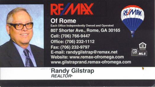 ReMax - Randy Gilstrap 706.232.1112